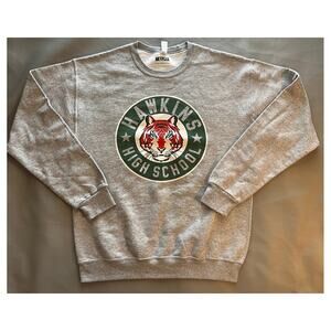 Stranger Things MED Hawkins High Tigers Crew Neck Long Sleeve EUC